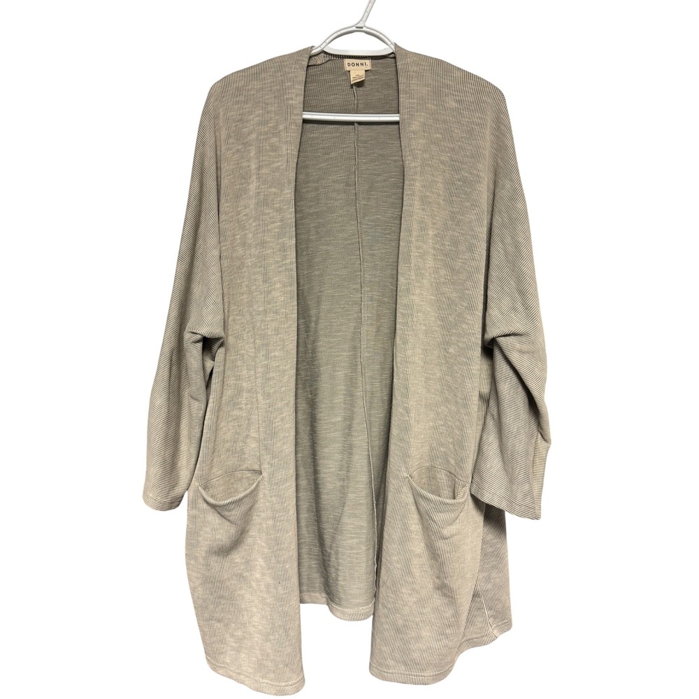 Donni Anthropologie Ribbed‎ Open Front Cardigan Sweater Sandwash OSFA  Women's